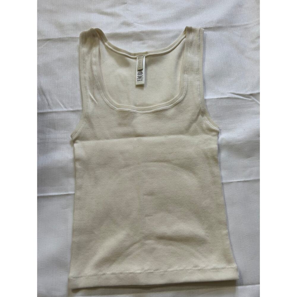 Skims NWOT Cotton RibTank Cream Size Small
